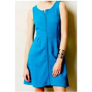 Anthro Leifsdottir Tonnelle Dress Turquoise Sz 2